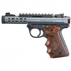 Ruger Mark IV 22/45 Lite Pistol, 22LR, 4.4", 10rd, Diamond Gray, Wood Grips (left)